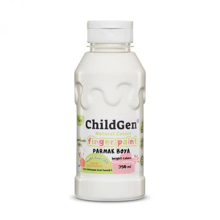 CHILDGEN NATUREL COLORS - PARMAK BOYASI CANLI RENKLER 350ml  BEYAZ