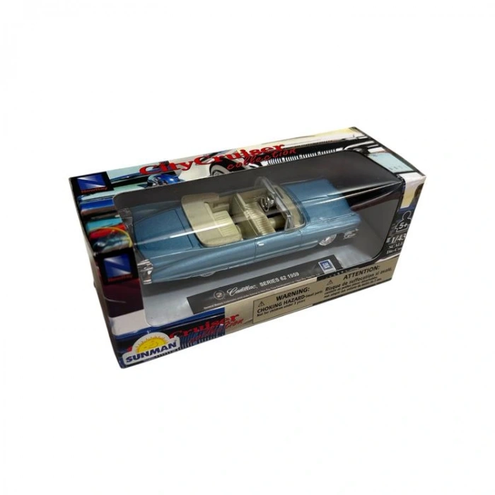 SUNMAN 48734B CITY CRUISER COLLECTION CADILLAC SERIES 62 1959 1:43 DIE-CAST METAL ARABA KUTULU 5+  -TEKLİ