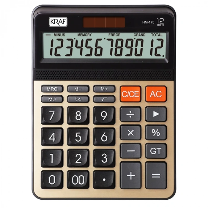 KRAF 12 HANE MASAÜSTÜ HESAP MAKİNESİ HM-175 GD