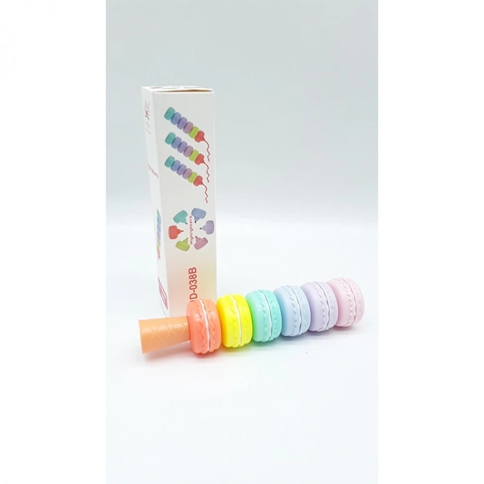 TEKNOPOİNT MAKARON FOSFORLU KALEM KUTULU 6 RENK