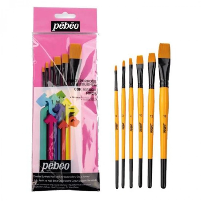 PEBEO SET-3  6LI  FIRÇA SETİ DÜZ KESİK  NO:0-2-4-10-12-18