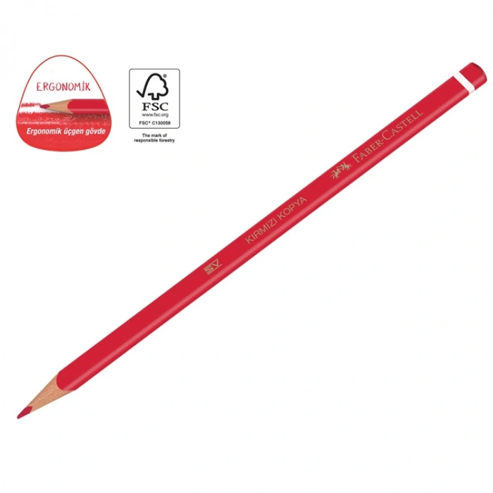 FABER CASTELL ERGONOMİK ÜÇGEN KOPYA KALEMİ KIRMIZI
