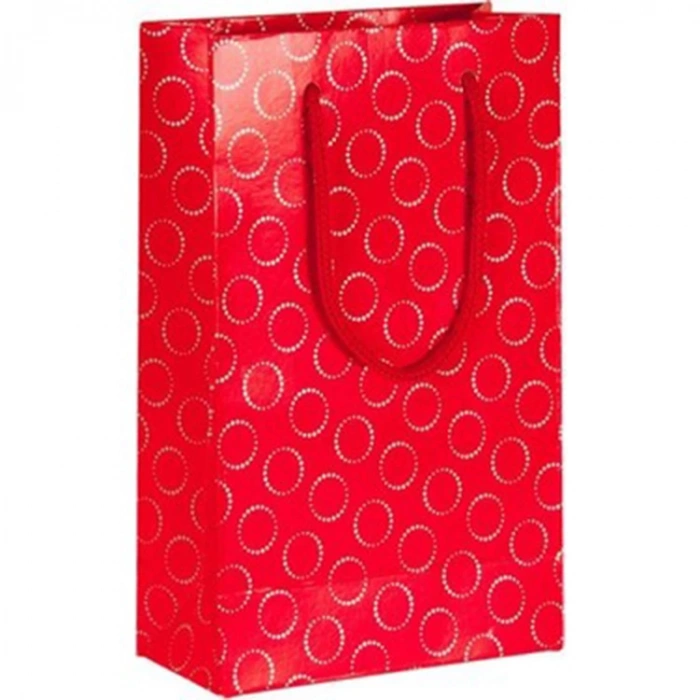 KİKAJOY İP SAPLI 11x5x16  HEDİYELİK KARTON ÇANTA KIRMIZI