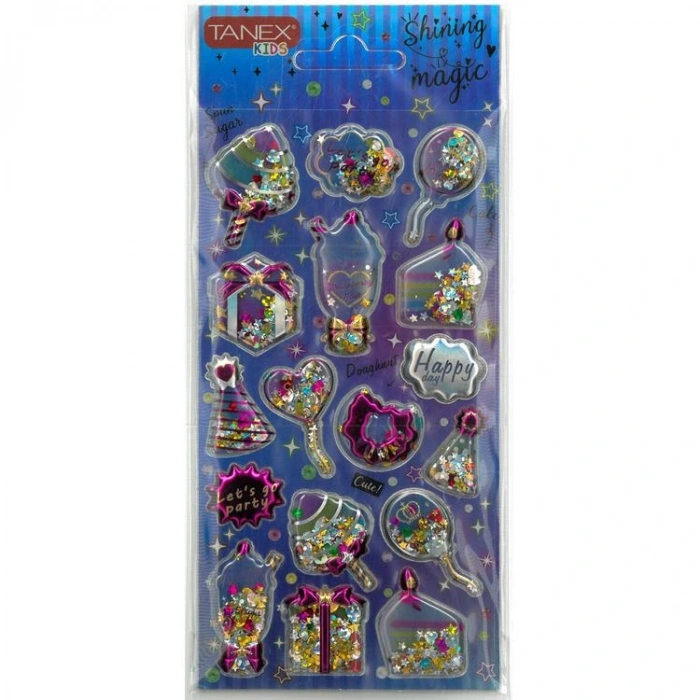 TANEX KIDS TNX-26062 DEKORATİF ETİKETLER - SHINING MAGIC PUFFY STICKER