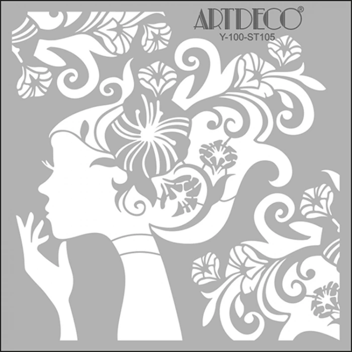 ARTDECO STENCİL 30X30CM  ÇİÇEK KIZ 105