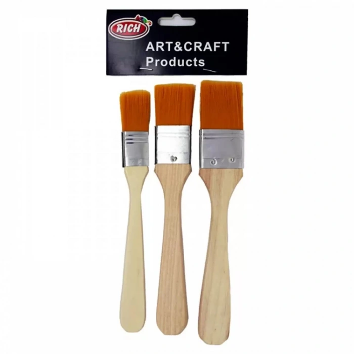 RİCH 77-11227 EKONOMİK SERİ SARI SENTETİK, NATUREL SAPLI 3LÜ ZEMİN FIRÇA SETİ