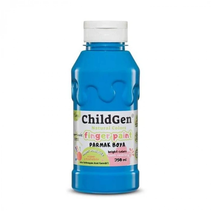 CHILDGEN NATUREL COLORS - PARMAK BOYASI CANLI RENKLER 350ml  MAVİ