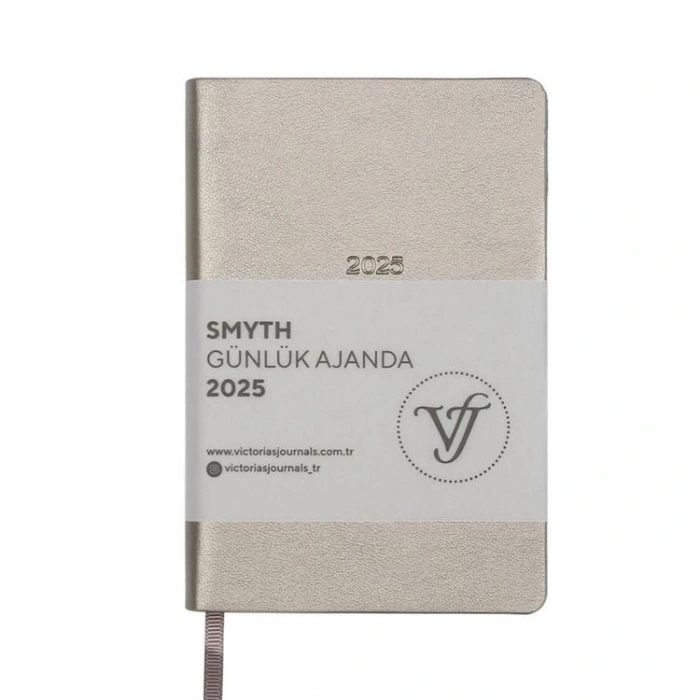 VICTORIAS JOURNALS 124-1502 9X14 SMYTH LASTİKLİ GÜNLÜK AJANDA A5 - TITANIUM GRİ