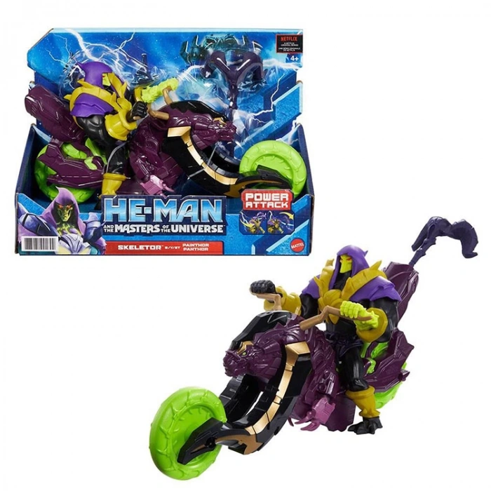 MATTEL HBL74/HBL76 MOTU MASTERS OF THE UNIVERSE POWER ATTACK SKELETOR& PANTHOR