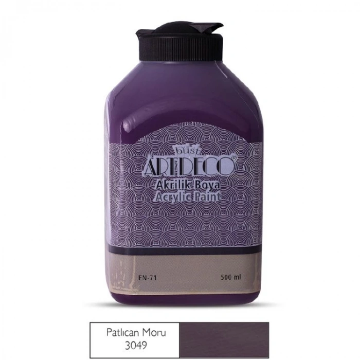 ARTDECO 070L-3049 AKRİLİK BOYA 500 ML. PATLICAN MOR
