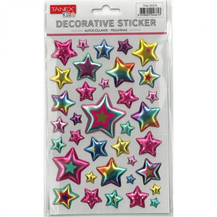 TANEX KIDS TNX-25372 DEKORATİF ETİKETLER - PUFFY YILDIZ BALON SERİSİ STICKER