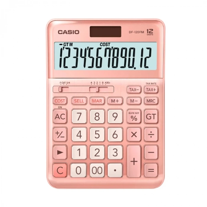 CASIO DF-120FM 12 HANE MASAÜSTÜ PEMBE HESAP MAKİNESİ
