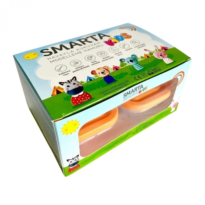 SMARTA KIDS HAVAYLA KURUYAN MODELLEME HAMURU 4x70gr. OKUL SETİ