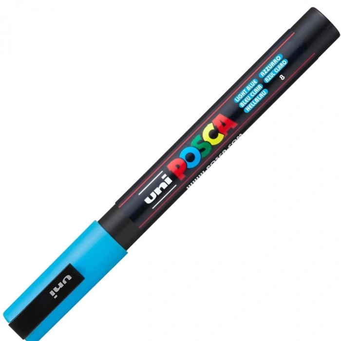 UNİ POSCA SU BAZLI POSTER MARKER 0.9-1.3 PC-3M AÇIK MAVİ