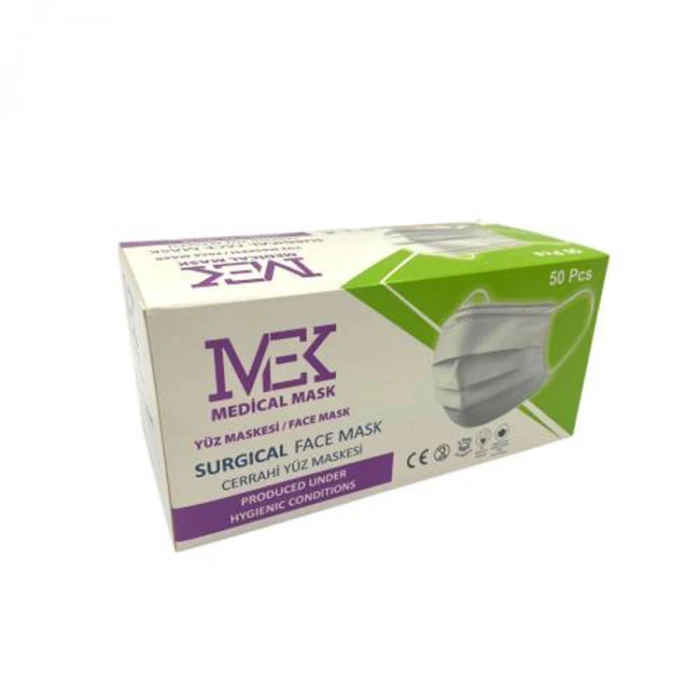 MEK TELLİ CERRAHİ YÜZ MASKESİ 3 KATLI 50Lİ