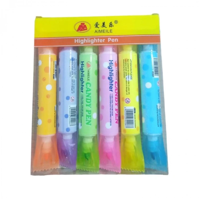 AİMELİE A-201 ŞEKER ŞEKİLLİ FOSFORLU KALEM SETİ 6LI