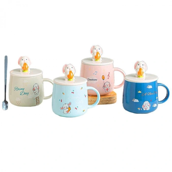 HUN SUNPİO 2-367 KAŞIKLI PORSELEN TAVŞAN KUPA - TEKLİ