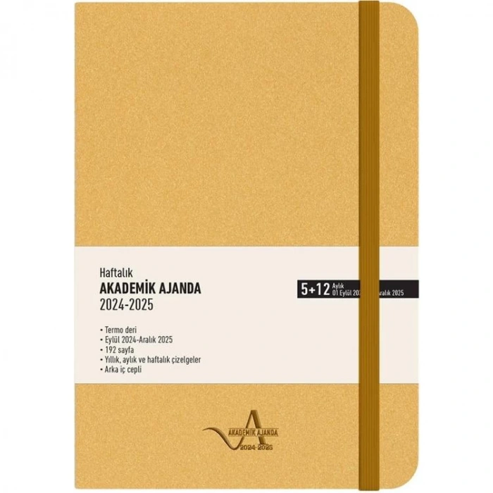 KESKİN A5 TERMO DERİ CİLTLİ LASTİKLİ AKADEMİK AJANDA - TABA 830233-99