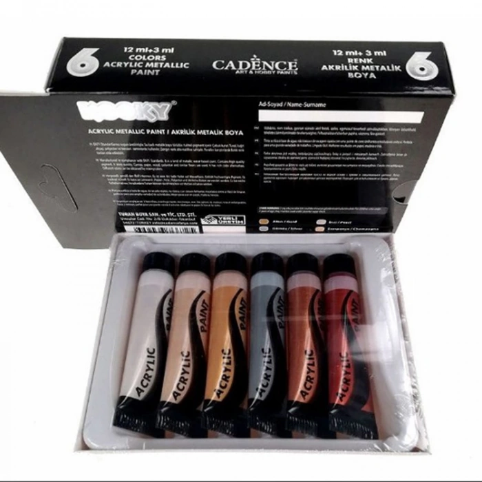 CADENCE KOOKY METALİK AKRİLİK BOYA SETİ 6X15 ML.
