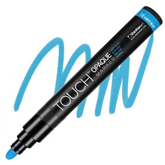 TOUCH OPAQUE SU BAZLI MARKER KALEM 1.5-2.3mm - MEDIUM PACK LIGHT BLUE 12 - SH8613003-2021