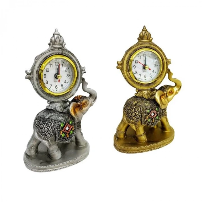 YLZ BİBLO MASA SAATİ 7253 FİL 18 CM