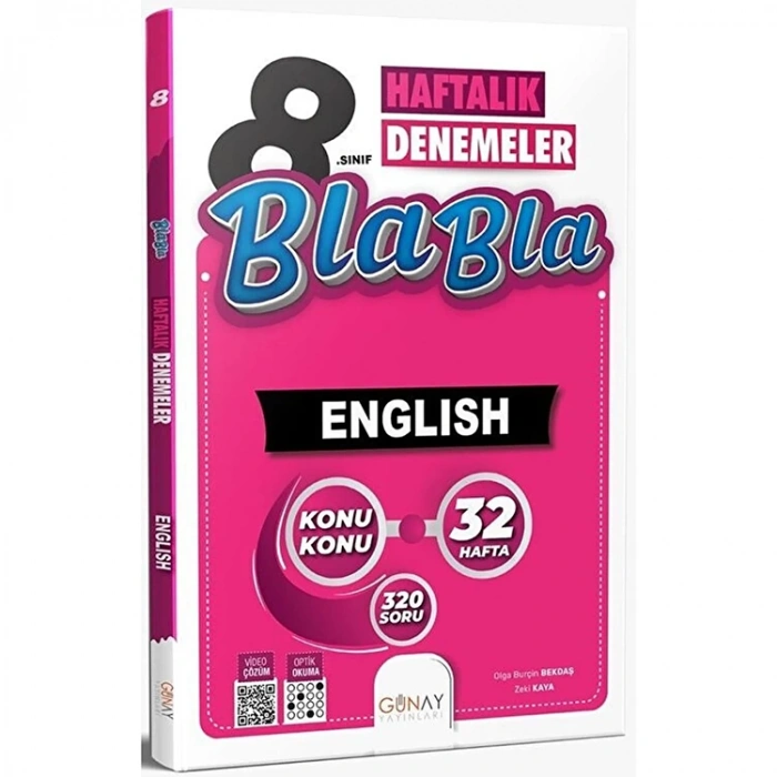 GÜNAY 8. SINIF BUMERANG 32 HAFTALIK BLA BLA İNGİLİZCE DENEMELERİ