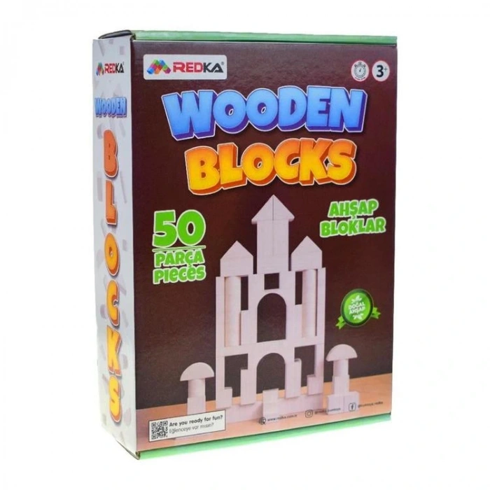 REDKA RD5670 AHŞAP BLOKLAR DOĞAL 50 PARÇA