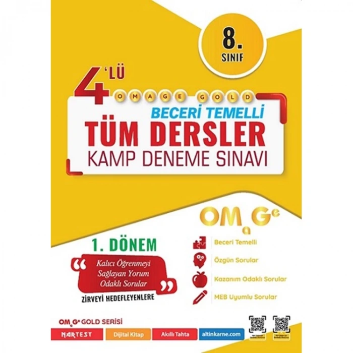 NARTEST  8. SINIF OMAGE TÜM DERSLER 4LÜ KAMP DENEME SINAVI