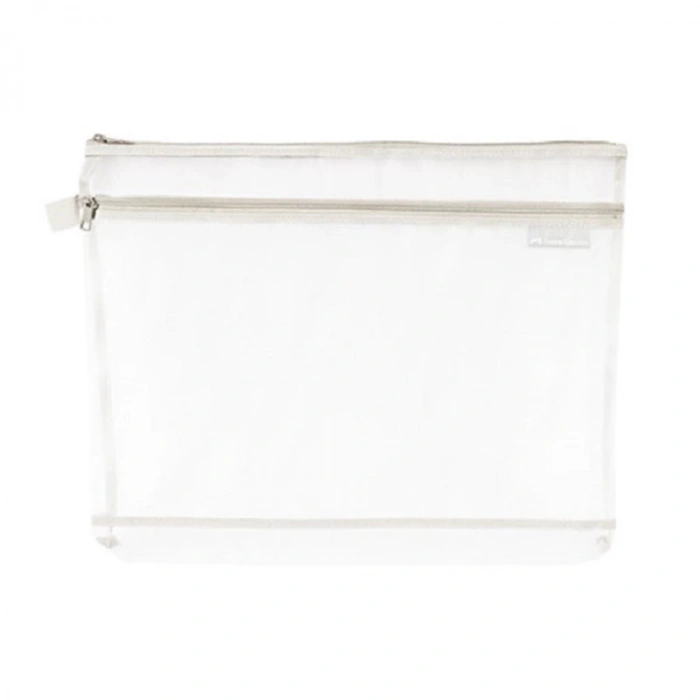 FABER CASTELL A4 ÇİFT CEP MESH DOSYA GRİ