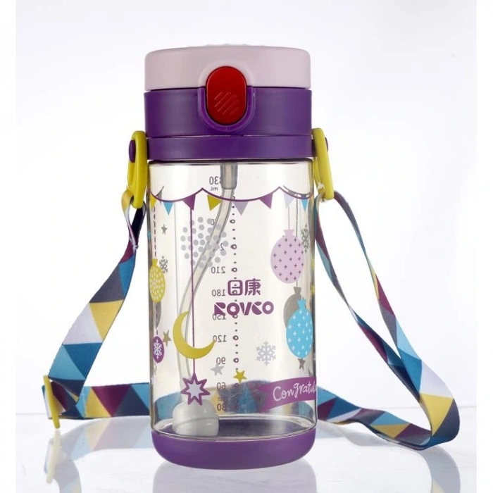 VAGONLIFE ROVCO PİPETLİ / PİPETSİZ KULLANIM ASKILI ÇOCUK  MATARASI B1040 330 ML 6 AY +