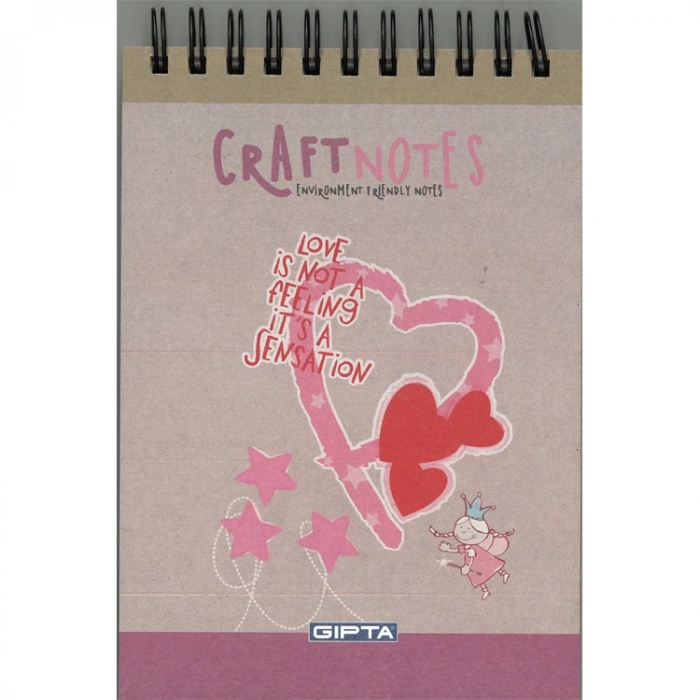 GIPTA CRAFT SPİRALLİ SERT KAPAK A6 BLOKNOT 100 YP. ÇİZGİSİZ DEFTER