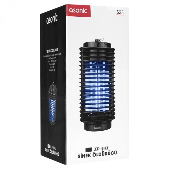 ASONİC S23 3W LED IŞIKLI SİYAH SİNEK ÖLDÜRÜCÜ