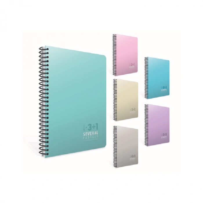 GIPTA SEVERAL PASTEL SPİRALLİ  A4 PP KAPAK 3+1 120YP. SEPERATÖRLÜ DEFTER