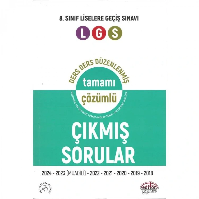 EDİTÖR 8. SINIF LGS DERS DERS TAMAMI ÇÖZÜMLÜ ÇIKMIŞ SORULAR