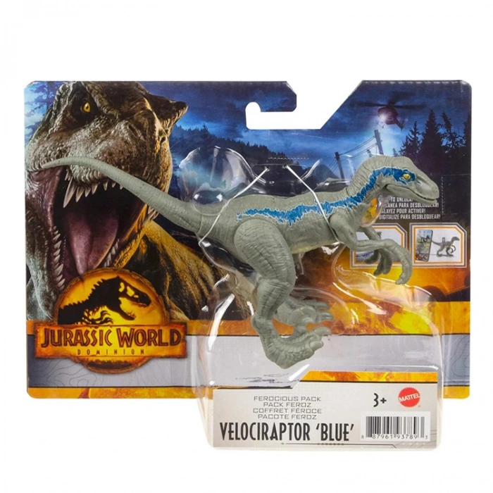 MATTEL HDX18/GWD01 JURASSIC WORLD TEHLİKELİ DİNOZOR FİGÜRÜ - VELOCIRAPTOR BLUE