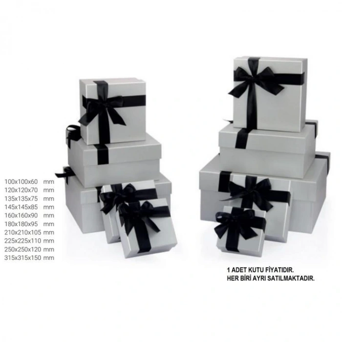 GIPTA MY SILVER KARE HEDİYE KUTUSU  BX1037 E 160x160x90 mm - TEKLİ