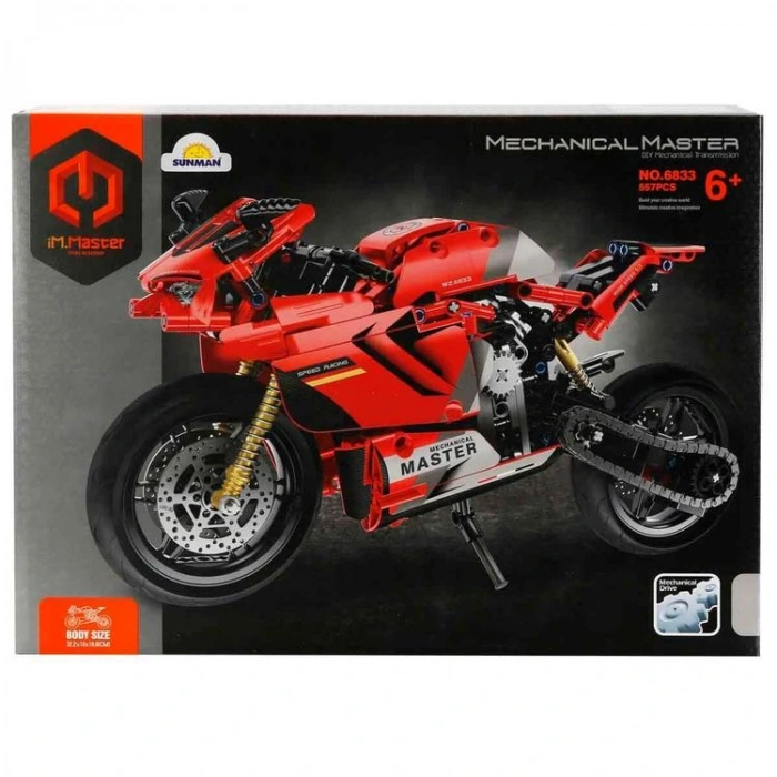 SUNMAN İM. MASTER NO.6833 MOTOSİKLET KIRMIZI LEGO YAPIM SETİ 557 PARÇA 6+