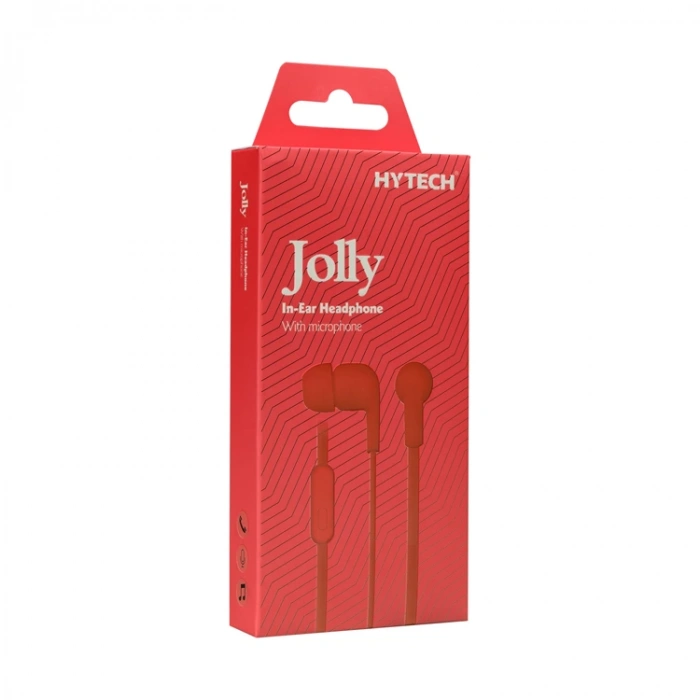 HYTECH JOLLY HY-XK22 MOBİL TELEFON UYUMLU KULAK İÇİ MİKROFONLU KULAKLIK KIRMIZI