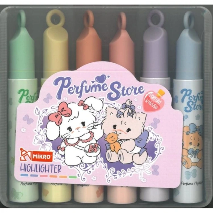 MİKRO NH-1038 PERFUME STORE KOKULU FOSFORLU İŞARET KALEMİ 6LI PAKET