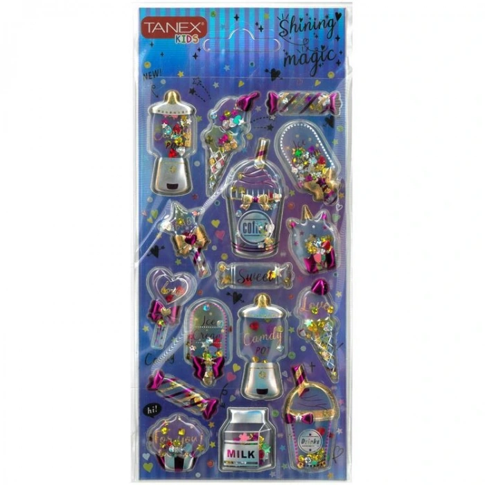 TANEX KIDS TNX-26055 DEKORATİF ETİKETLER - SHINING MAGIC PUFFY STICKER