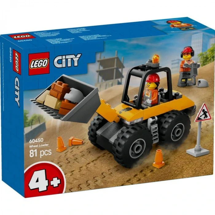 LEGO CITY 60450 SARI TEKERLEKLİ İNŞAAT YÜKLEYİCİSİ 81 PARÇA  4+