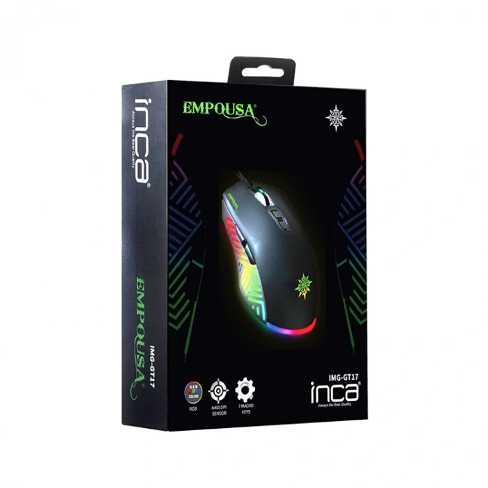 INCA IMG-GT17 EMPOUSA SİYAH 7 TUŞLU RGB IŞIKLI KABLOLU MOUSE