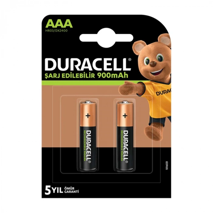 DURACELL RECHARGEABLE ŞARJLI PİL 900 mAH AAA 2Lİ