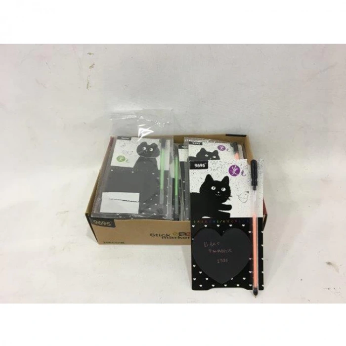 TEKNOPOİNT YAPIŞKANLI SİYAH NOTLUK + KALEM - KF11684