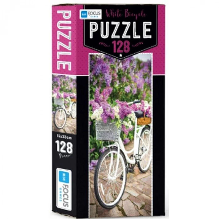BLUE FOCUS BF201 WHITE BICYCLE PUZZLE YAPBOZ 15x33cm 128 PARÇA