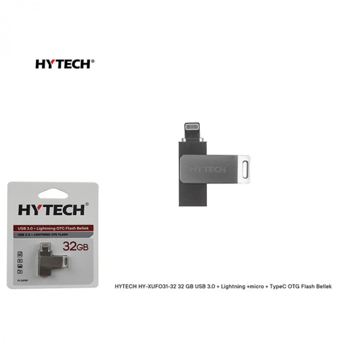 HYTECH HY-XUFOIP32 32 GB USB 3.0 + LİGHTNİNG OTG FLASH BELLEK