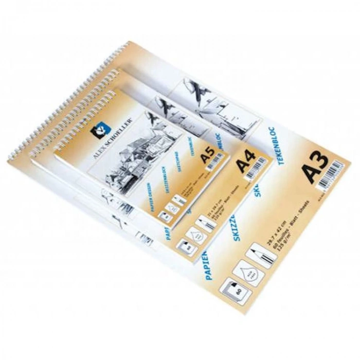 ALEX A3 SPİRALLİ ESKİZ BLOK 90GR 60 YP.