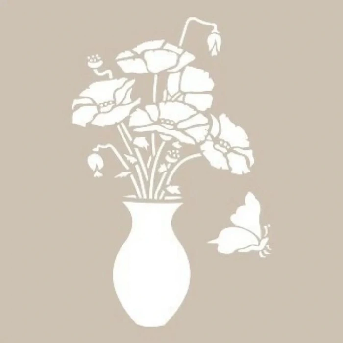 MİART D-51 STENCİL ŞABLON 15x20 - VAZODA ÇİÇEKLER