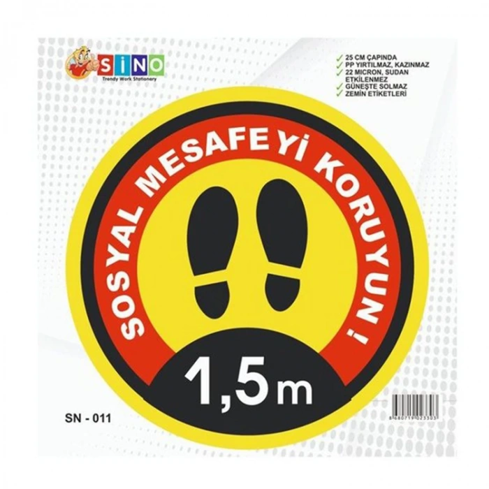 SİNO SN-011 ZEMİN UYARI ETİKETİ - SOSYAL MESAFE
