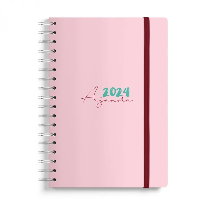 VICTORIAS JOURNALS 9202 17x24cm SERT KAPAK LASTİKLİ CEPLİ SPİRALLİ HAFTALIK AJANDA - PEMBE